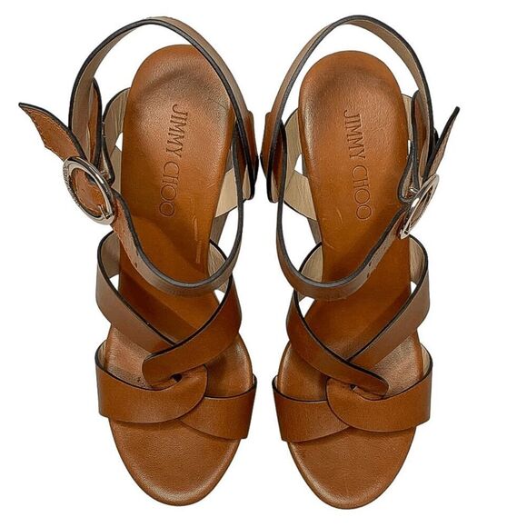 Jimmy Choo Brown Wedge Sandals - Picture 3 of 13